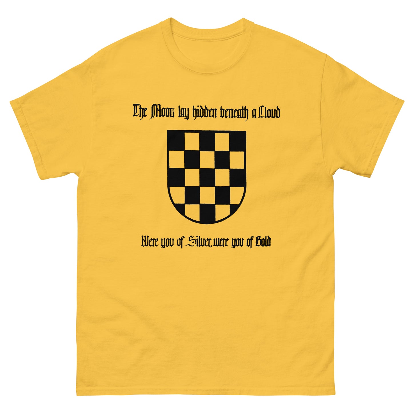 Exclusive long sleeve shirt inspired by The Moon Lay Hidden Beneath A Cloud and their cult release “Were You Of Silver, Were You Of Gold”.
Minimal yet haunting design, perfect for fans of ritual ambient, dark folk, and medieval-inspired underground music.
