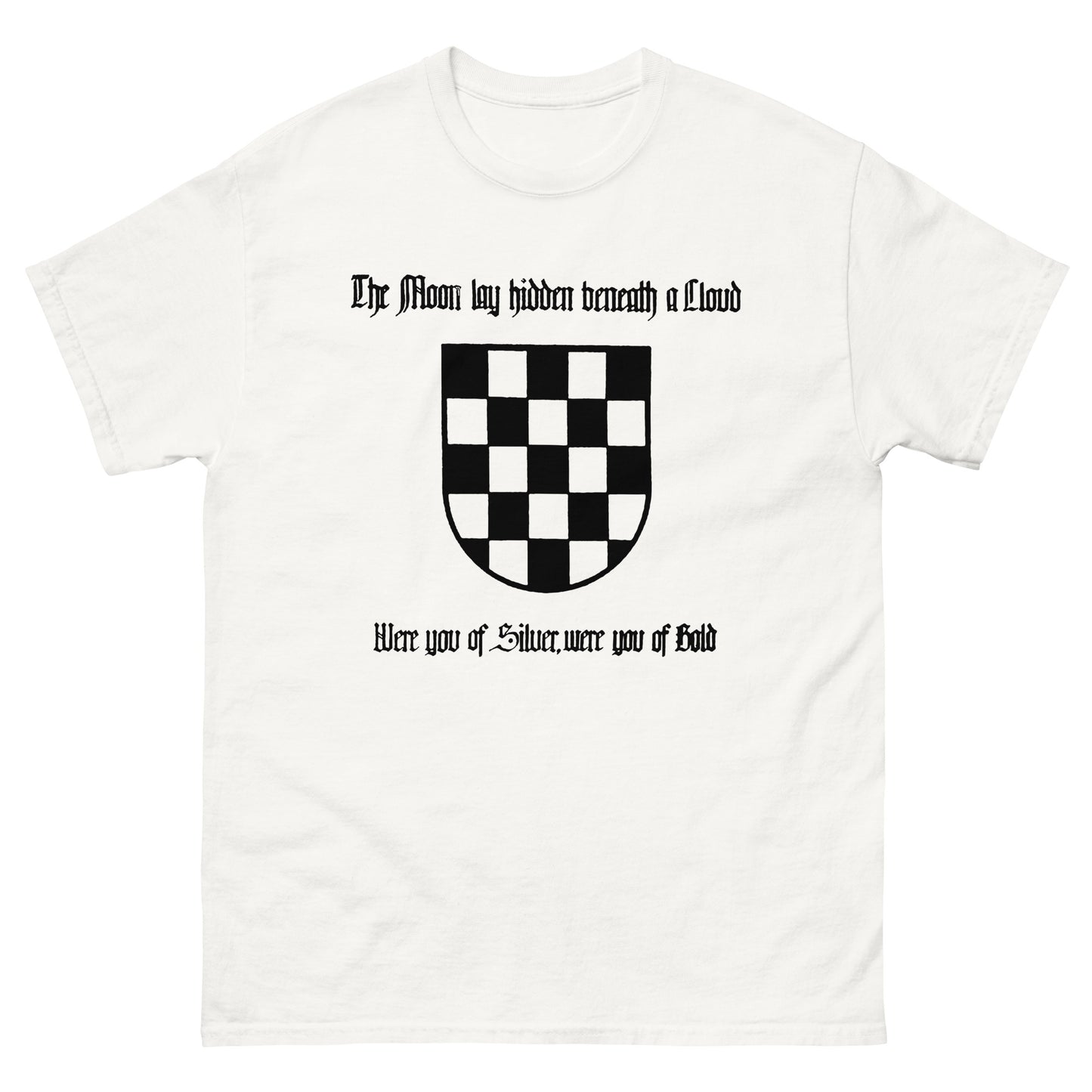 Exclusive long sleeve shirt inspired by The Moon Lay Hidden Beneath A Cloud and their cult release “Were You Of Silver, Were You Of Gold”.
Minimal yet haunting design, perfect for fans of ritual ambient, dark folk, and medieval-inspired underground music.