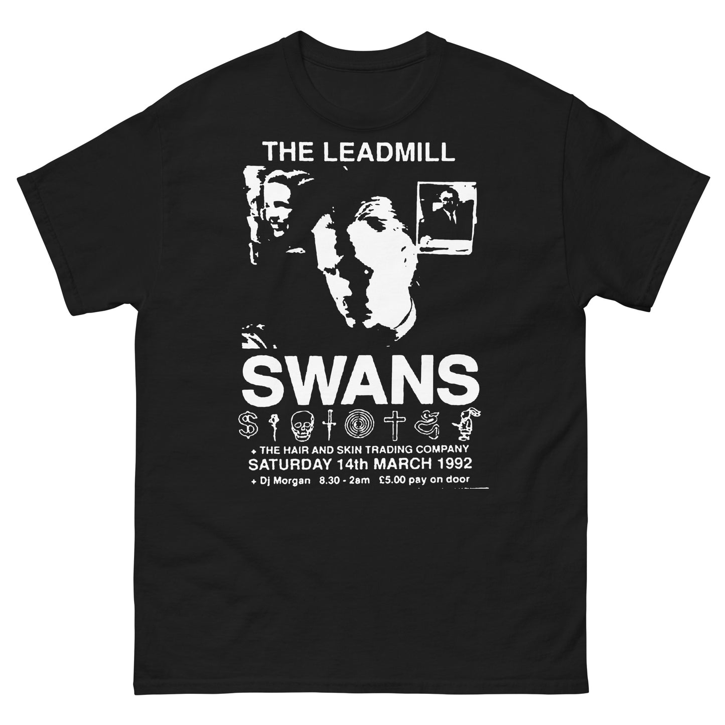 This Swans-inspired tee captures the stark aesthetic of the legendary no wave/post-industrial band