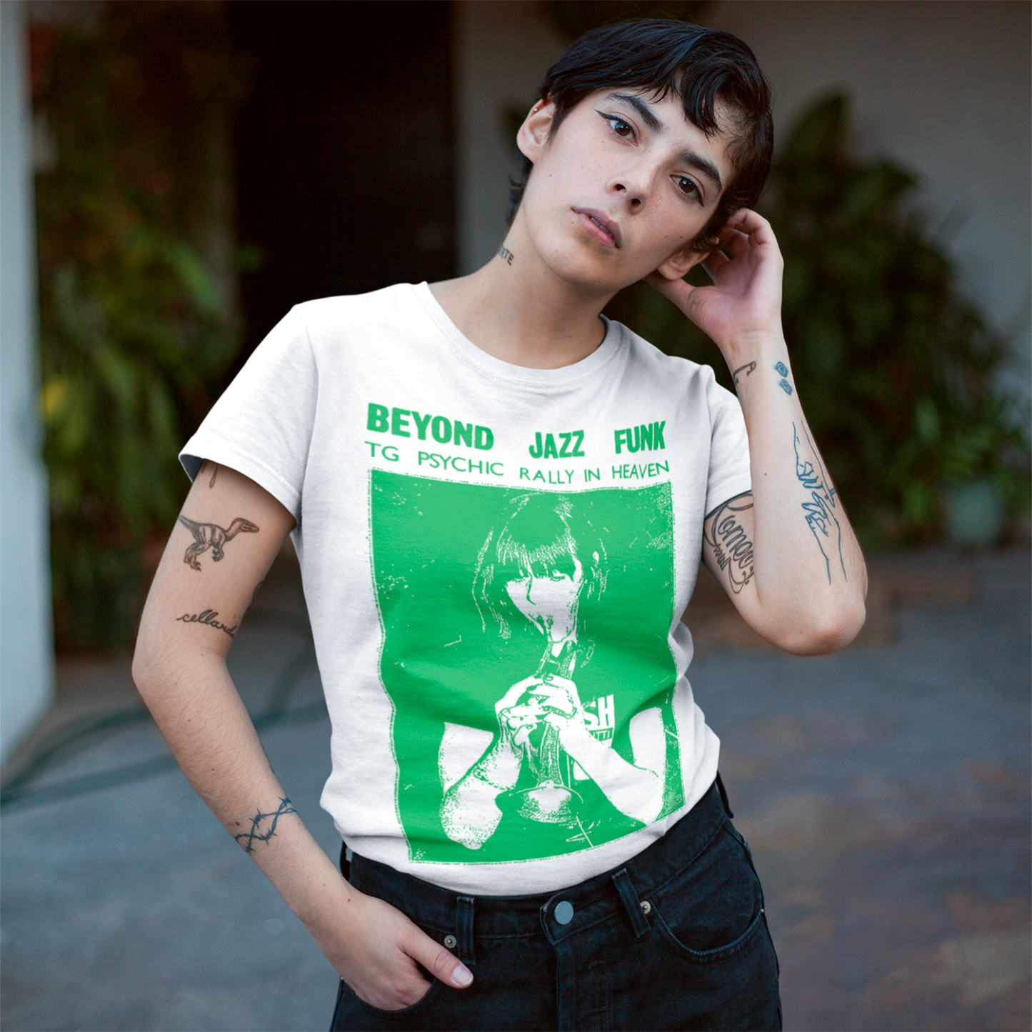 Step into the raw, uncompromising world of industrial music with the Throbbing Gristle - Beyond Jazz Funk T-Shirt. This exclusive tee celebrates the pioneers of experimental sound culture, post-industrial aesthetics, and the revolutionary spirit of TG. Inspired by the Beyond Jazz Funk era, this design embodies the essence of avant-garde music fashion and underground music clothing.