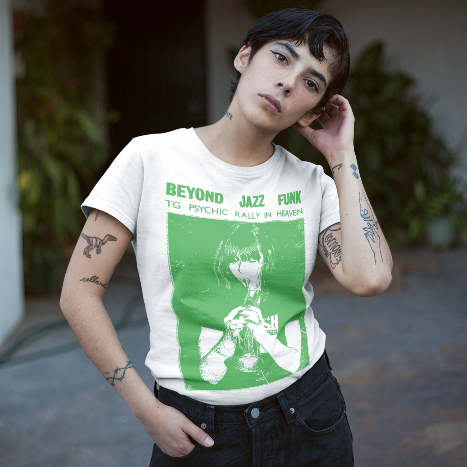 Step into the raw, uncompromising world of industrial music with the Throbbing Gristle - Beyond Jazz Funk T-Shirt. This exclusive tee celebrates the pioneers of experimental sound culture, post-industrial aesthetics, and the revolutionary spirit of TG. Inspired by the Beyond Jazz Funk era, this design embodies the essence of avant-garde music fashion and underground music clothing.