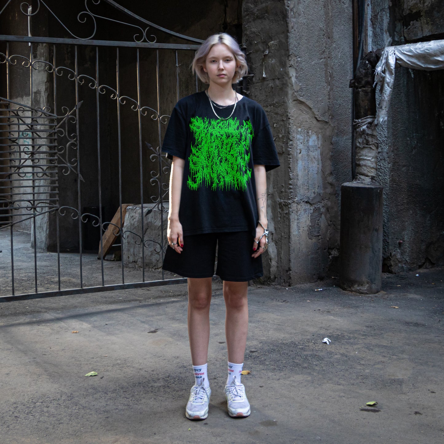 Abstract Grinderism T-Shirt (Green Logo)