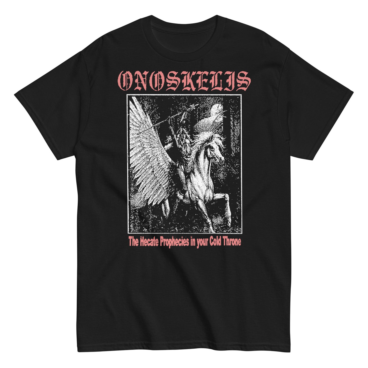 PrInspired by the atmosphere of dungeon synth and raw black metal.
Referencing The Hecate Prophecies in your Cold Throne and the aesthetics of underground tape culture.oduct mockup